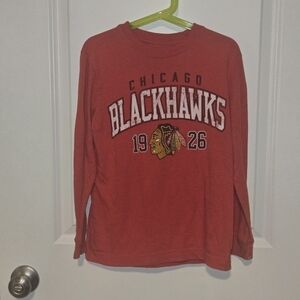NHL Chicago Blackhawks Kids Red Long Sleeve Tee